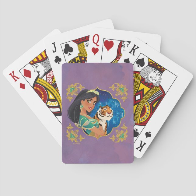 Aladdin | Jasmine And Raja Jewelled Graphic Poker Cards (Back)