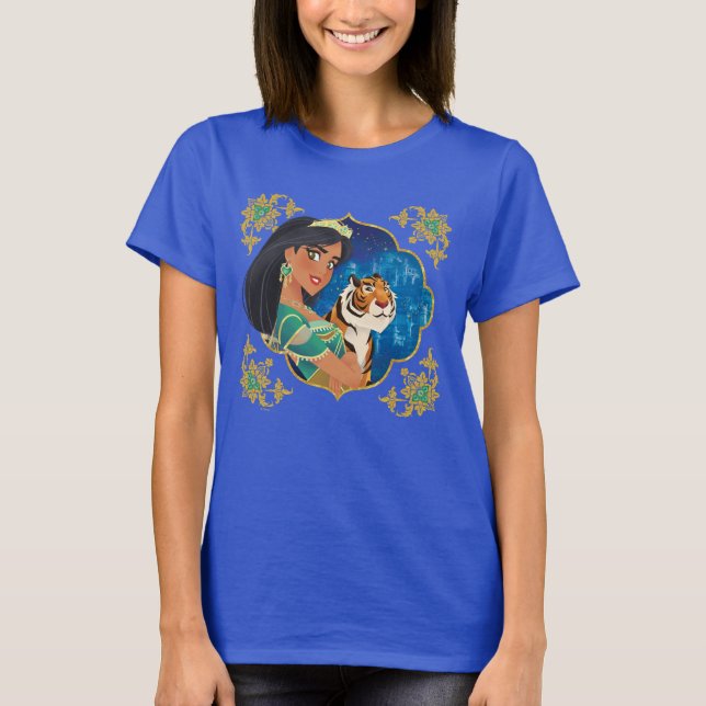 Aladdin | Jasmine And Raja Jewelled Graphic T-Shirt (Front)