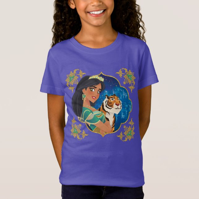 Aladdin | Jasmine And Raja Jewelled Graphic T-Shirt (Front)
