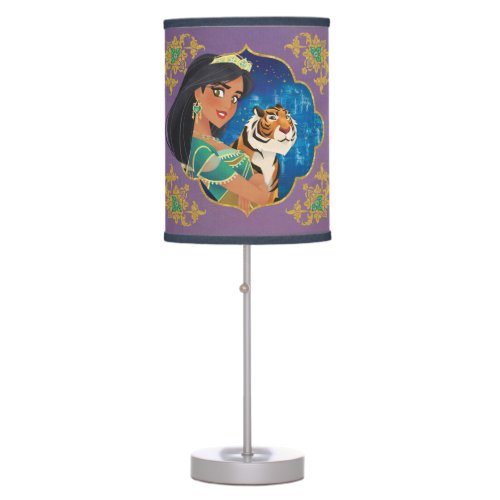 Aladdin  Jasmine And Raja Jewelled Graphic Table Lamp