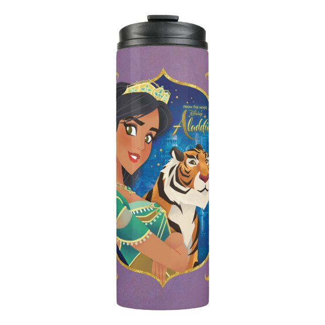 Aladdin | Jasmine And Raja Jewelled Graphic Thermal Tumbler (Front)