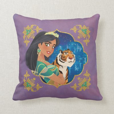 Aladdin | Jasmine And Raja Jewelled Graphic Throw Pillow
