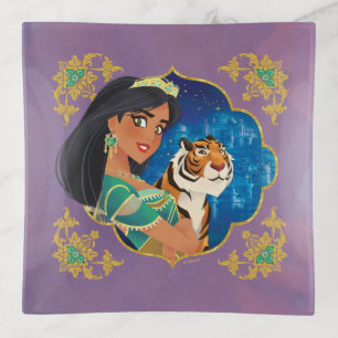 Aladdin Jasmine And Raja Jewelled Graphic Trinket Tray