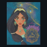 Aladdin | Jasmine "Be Heard" Faux Canvas Print<br><div class="desc">This stunning character art of Jasmine is adorned by golden peacock feathers and a lotus flower badge that reads "Be Heard".</div>