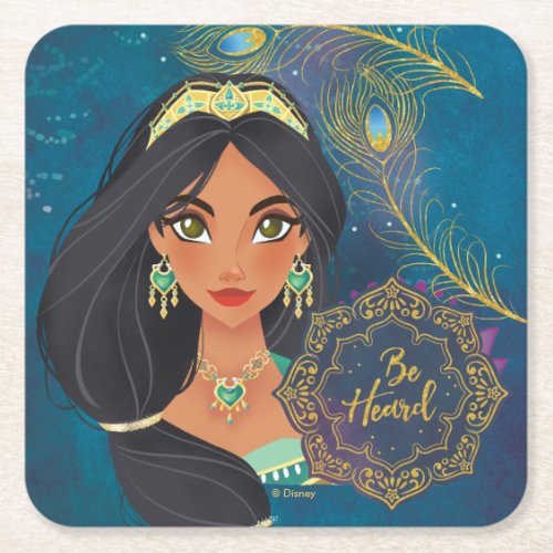 Aladdin  Jasmine Be Heard Square Paper Coaster