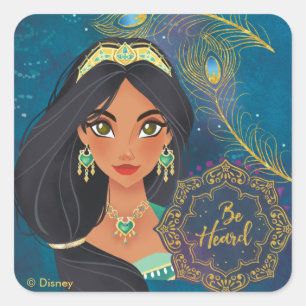 Aladdin   Jasmine "Be Heard" Square Sticker