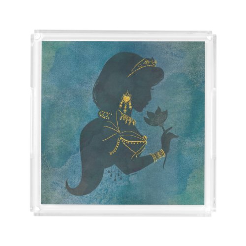 Aladdin  Jasmine Gilded Silhouette Acrylic Tray