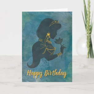 Aladdin   Jasmine Gilded Silhouette Card