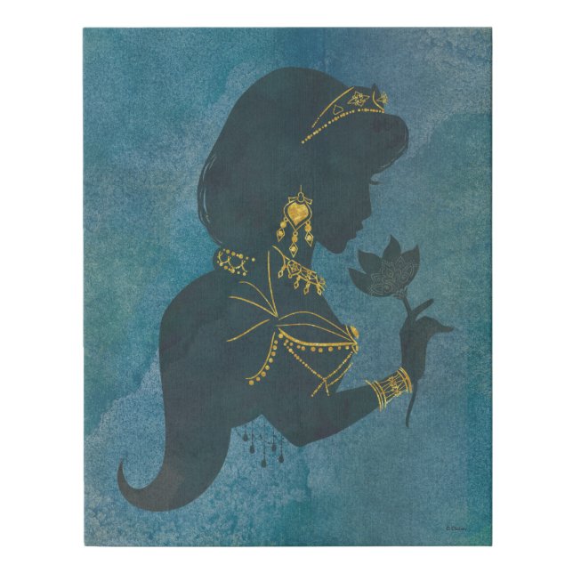 Aladdin | Jasmine Gilded Silhouette Faux Canvas Print (Front)