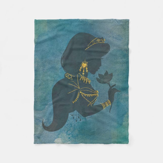 Aladdin | Jasmine Gilded Silhouette Fleece Blanket (Front)