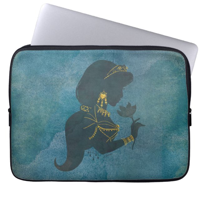 Aladdin | Jasmine Gilded Silhouette Laptop Sleeve (Front)