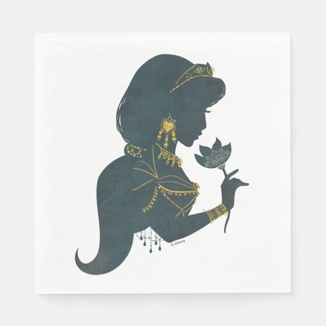 Aladdin | Jasmine Gilded Silhouette Napkins (Front)