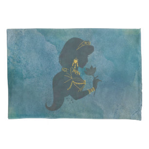 Aladdin Jasmine Gilded Silhouette Pillow Case