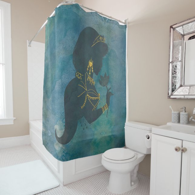 Aladdin | Jasmine Gilded Silhouette Shower Curtain (In Situ)