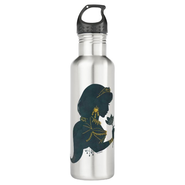 Aladdin | Jasmine Gilded Silhouette Stainless Steel Water Bottle (Front)