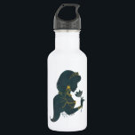 Aladdin | Jasmine Gilded Silhouette Stainless Steel Water Bottle<br><div class="desc">Jasmine is in silhouette and holds a lotus flower,  while her jewelry is drawn over in faux gold texture.</div>