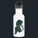 Aladdin | Jasmine Gilded Silhouette Stainless Steel Water Bottle<br><div class="desc">Jasmine is in silhouette and holds a lotus flower,  while her jewelry is drawn over in faux gold texture.</div>