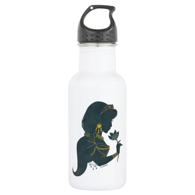 Aladdin | Jasmine Gilded Silhouette Stainless Steel Water Bottle (Front)