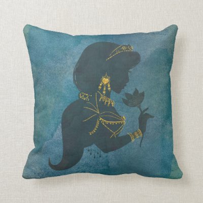 Aladdin | Jasmine Gilded Silhouette Throw Pillow