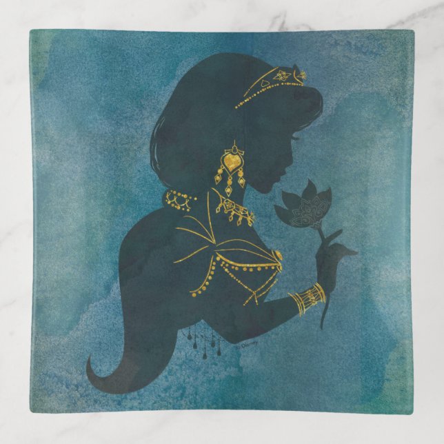 Aladdin | Jasmine Gilded Silhouette Trinket Tray (Front)