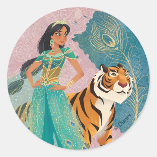 Aladdin  Jasmine  Raja Never Underestimate Me Classic Round Sticker