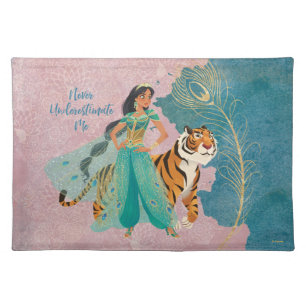 Aladdin   Jasmine & Raja "Never Underestimate Me" Cloth Placemat