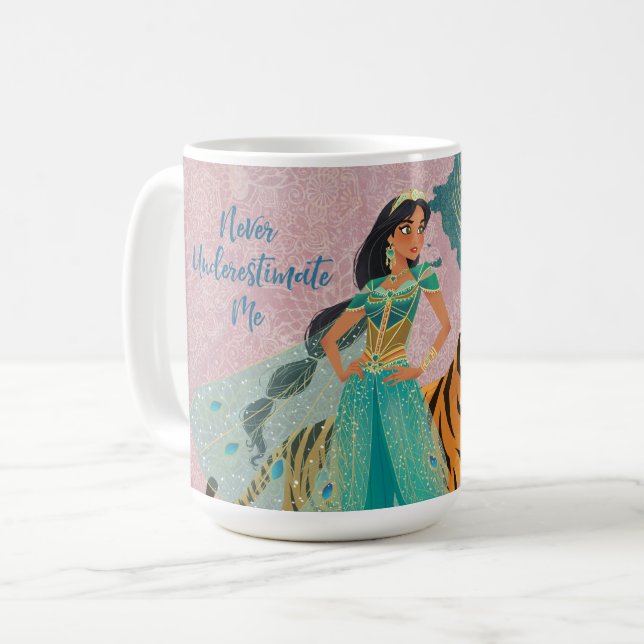 Aladdin | Jasmine & Raja "Never Underestimate Me" Coffee Mug (Front Left)
