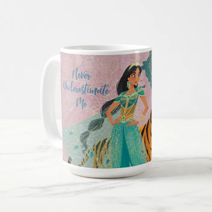2 Disney Princess Jasmine Aladdin Personalised Customised name mug cup kids 