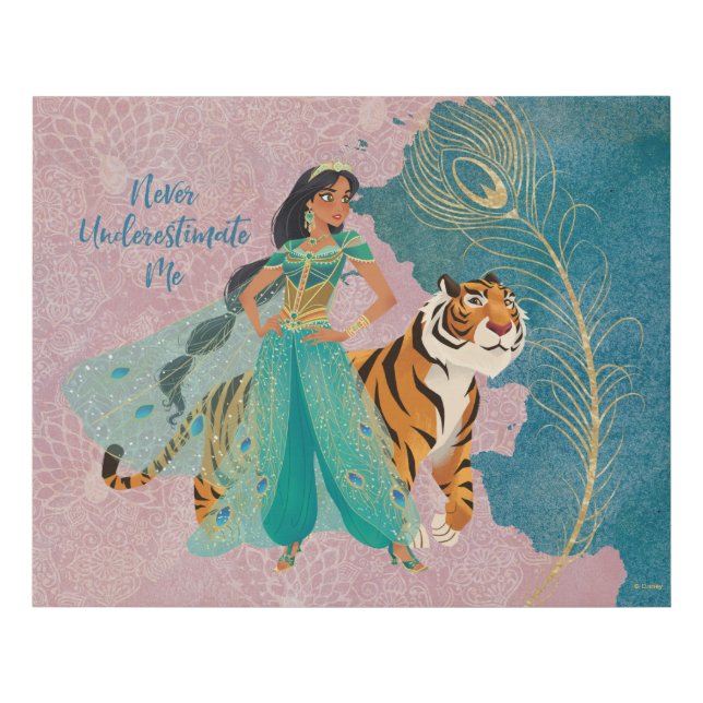 Aladdin | Jasmine & Raja "Never Underestimate Me" Faux Canvas Print (Front)