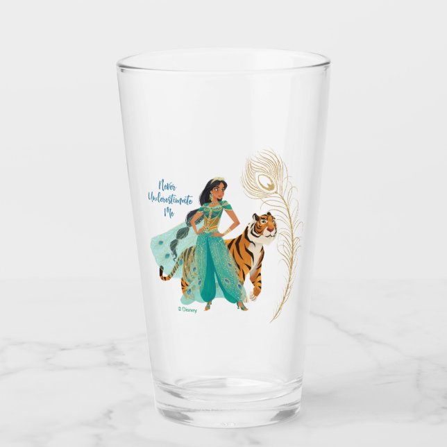 Aladdin | Jasmine & Raja "Never Underestimate Me" Glass (Front)