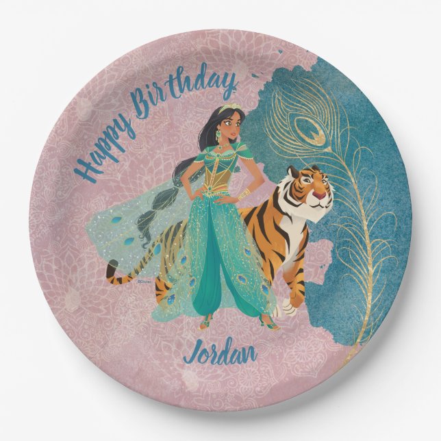Aladdin | Jasmine & Raja "Never Underestimate Me" Paper Plates (Front)