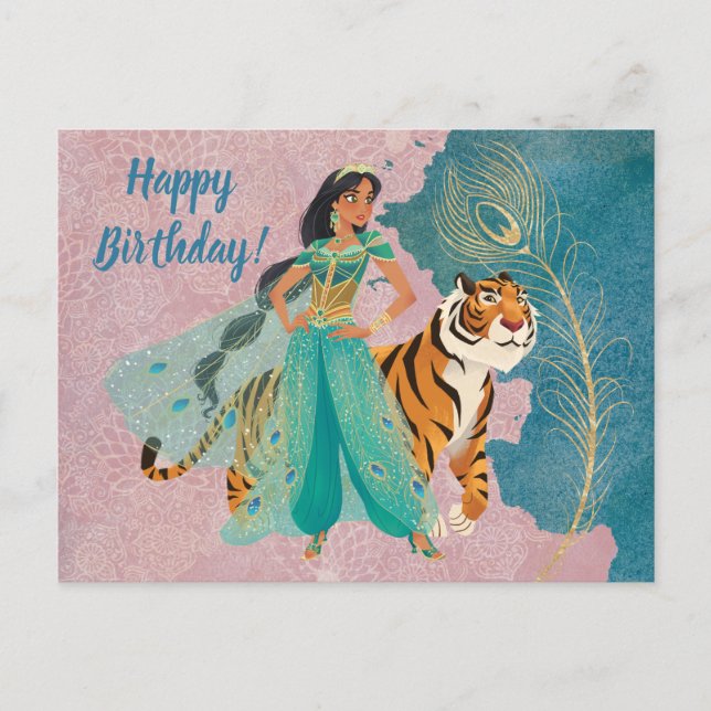 Aladdin | Jasmine & Raja "Never Underestimate Me" Postcard (Front)