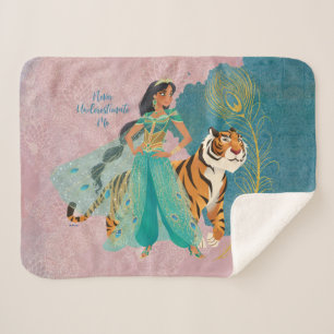 Aladdin Jasmine & Raja "Never Underestimate Me" Sherpa Blanket
