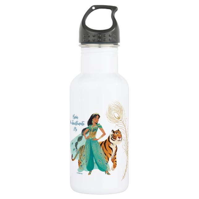 Aladdin | Jasmine & Raja "Never Underestimate Me" Stainless Steel Water Bottle (Front)