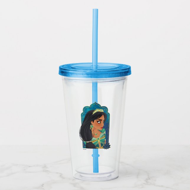 Aladdin | Jasmine Side Profile Graphic Acrylic Tumbler (Front)