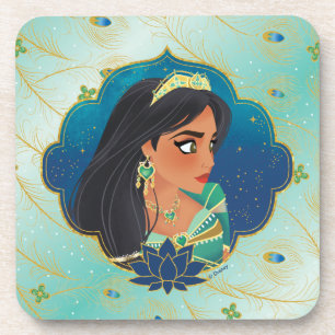 Aladdin   Jasmine Side Profile Graphic Beverage Coaster