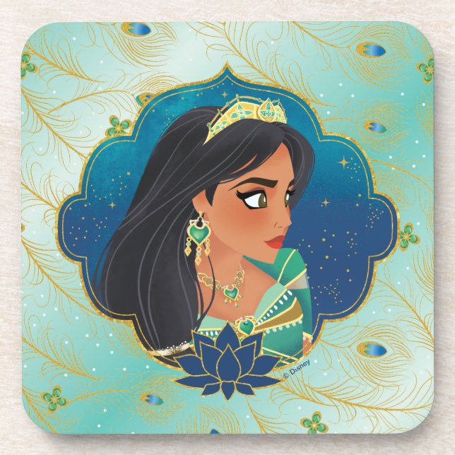 Aladdin | Jasmine Side Profile Graphic Beverage Coaster (Front)