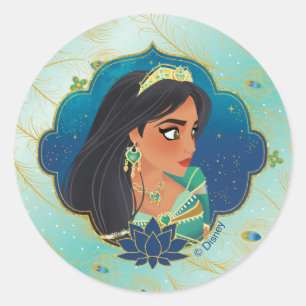 Aladdin   Jasmine Side Profile Graphic Classic Round Sticker