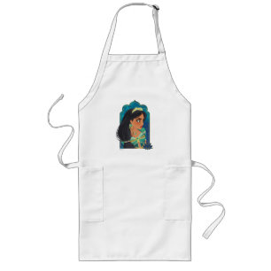 Aladdin   Jasmine Side Profile Graphic Long Apron