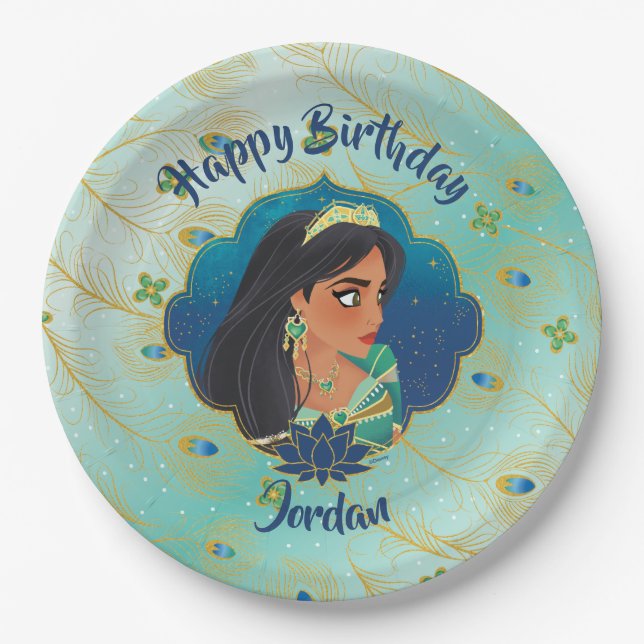 Aladdin | Jasmine Side Profile Graphic Paper Plates (Front)