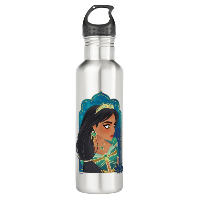 Aladdin | Jasmine Side Profile Graphic Stainless Steel Water Bottle (Front)