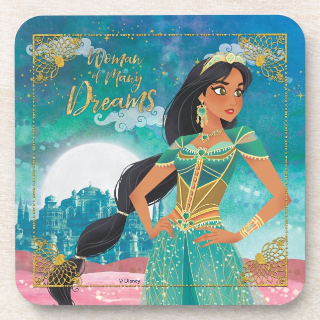 Aladdin | Jasmine "Woman of Many Dreams" Beverage Coaster (Front)