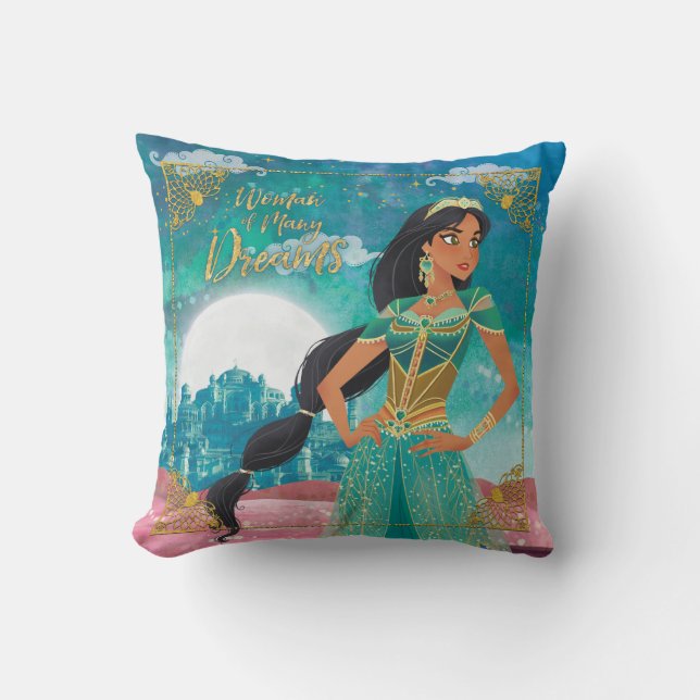 Aladdin | Jasmine "Woman of Many Dreams" Throw Pillow (Front)