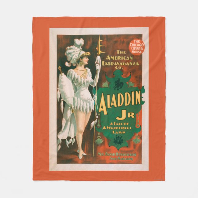 Aladdin Jr. Tale of a Wonderful Lamp Theatre 2 Fleece Blanket (Front)