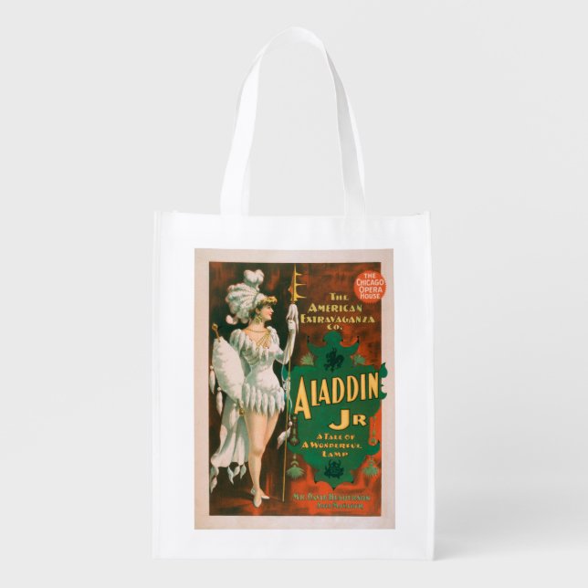 Aladdin Jr. Tale of a Wonderful Lamp Theatre 2 Reusable Grocery Bag (Front)