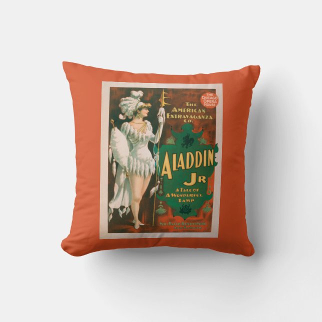 Aladdin Jr. Tale of a Wonderful Lamp Theatre 2 Throw Pillow (Front)