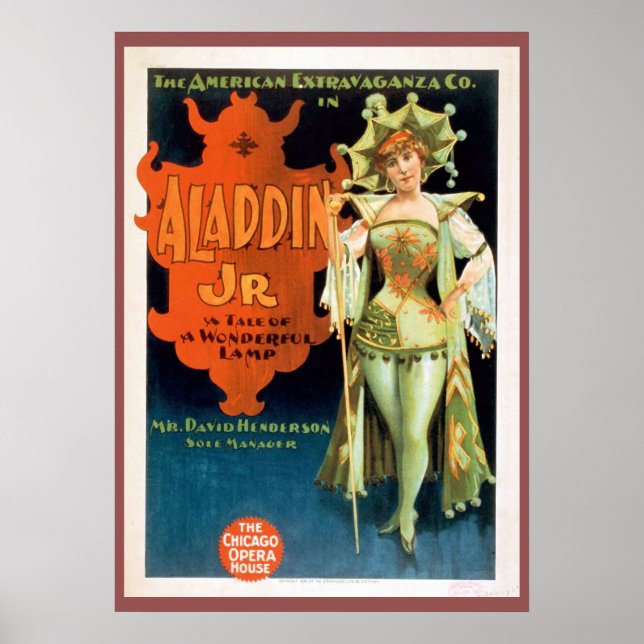 Aladdin Jr Vintage Theater Poster (Front)