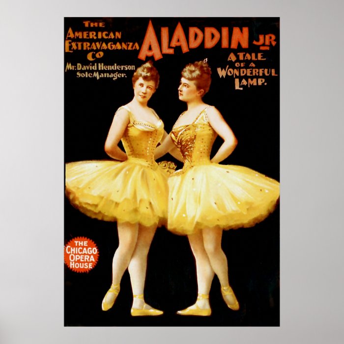 Aladdin Jr. ~ Vintage Theatre Poster