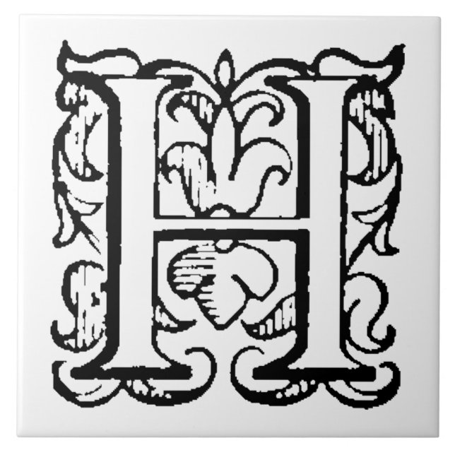 Aladdin O'Brien Capital Letter H  Ceramic Tile (Front)