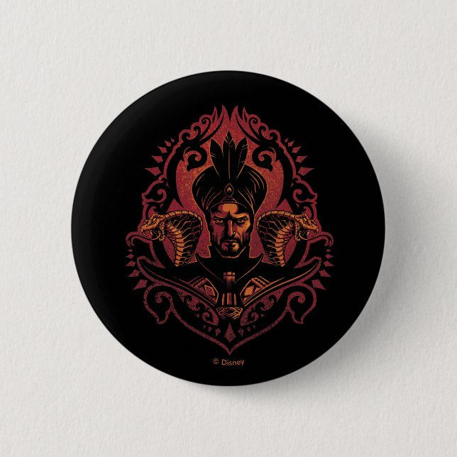 Aladdin | Ornate Jafar & Cobras Graphic Button (Front)
